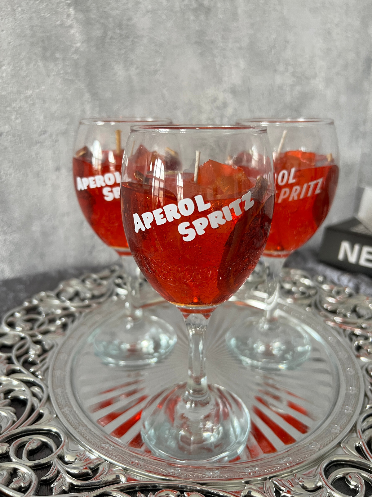 Candela Aperol Spritz candela profumata arancione candela da cocktail foto 4