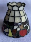 Tiffany Style Stained Glass Desk Table Lamp Fruit Shade Many Bright Colors Vtg