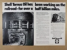 1971 Shell Tornus Oil EMD SD40 Locomotive Use vintage print Ad