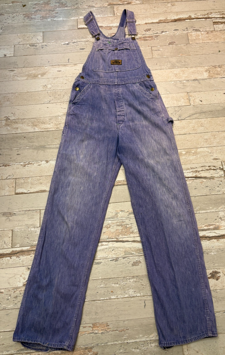 VTG Overalls 1970s Washington Dee Cee Sanforized Faded PURPLE