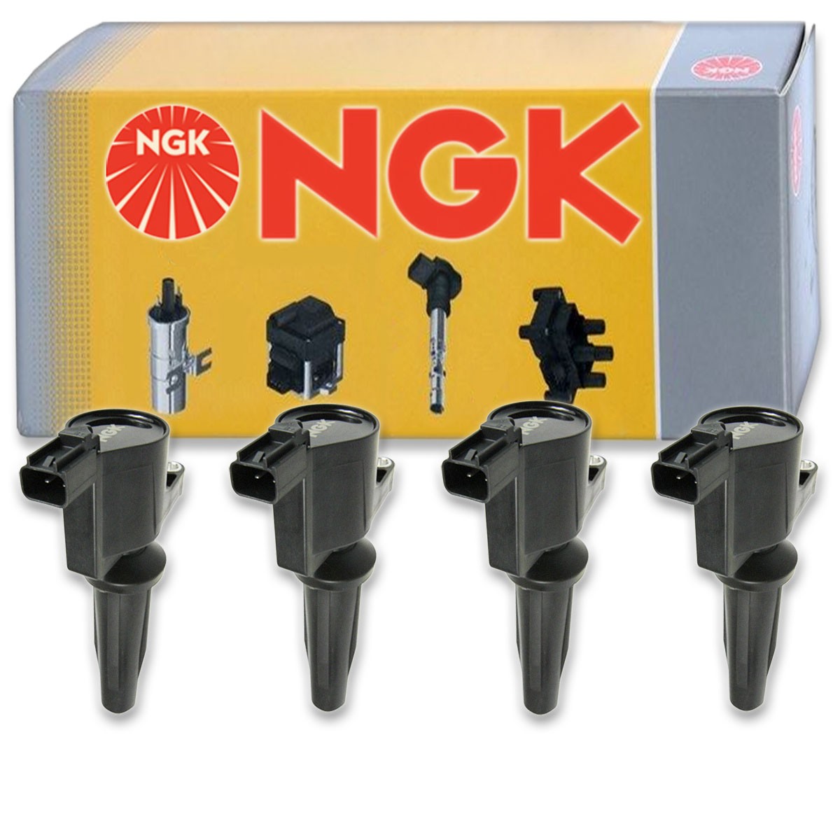 4 pc NGK Ignition Coils for 2011-2019 Lincoln MKZ 2.0L 2.5L L4 Spark Plug ge