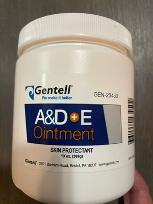 Gentell Vitamins A&D (+E) to Protect an soothe skin 13 Oz Jar New