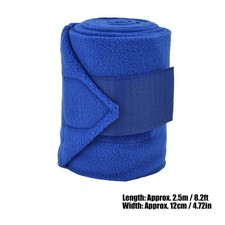 Blue 4Pcs Horse Leg Warp Hoop And Loop Fastener Guard Soft Polyester Set Ki SG