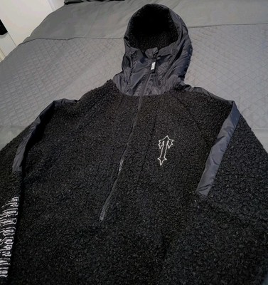 Super Rare Trapstar Black Zip Sherpa Fleece Hoodie Jacket Medium