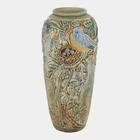 Weller Glendale 1920s Vintage Pottery Bird With Nest Tall Vase McLaughlin