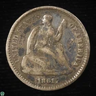 1861 Liberty Seated Half Dime - Fine Details: Bent - Civil War Date