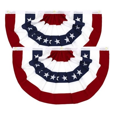 3x6Ft American Pleated Fan Flag Width Approx 180cm  US Patriotic Half Fan Bun...