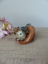 Statuette Chat Noir SIA En Céramique - Fabriqué Au Portugal, Vintage Art Déco