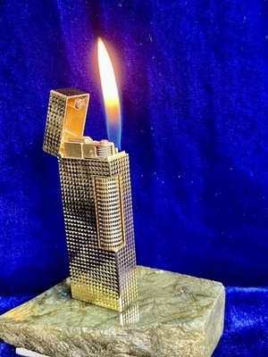 Dunhill Lighter Vintage Rollagas Gold Mint Condition Works 1 Year Warranty