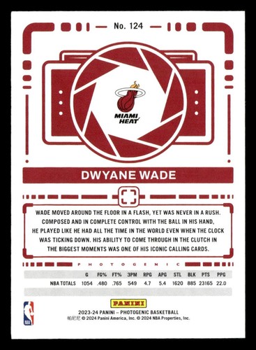 2023-24 Panini Photogenic Dwayne Wade #124 Miami Heat - Picture 2 of 2