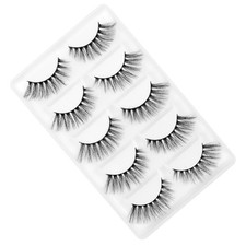 5 Pair Black Artificial Long Thick False Eyelashes for Women Girls Makeup