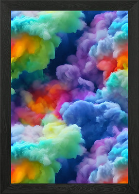 Cotton Candy Regenbogen Wolke gerahmtes Wandbild Poster Leinwanddruck Bild