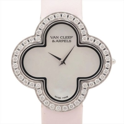 Van Cleef & Arpels Alhambra VCARF52700 WG WG & Leather QZ white shell dial