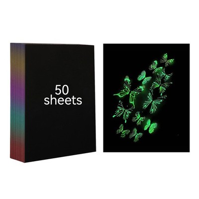 50 Blatt A4 Leuchtendes Kratzpapier Fluoreszierend Scratch Art DIY Lasergravur