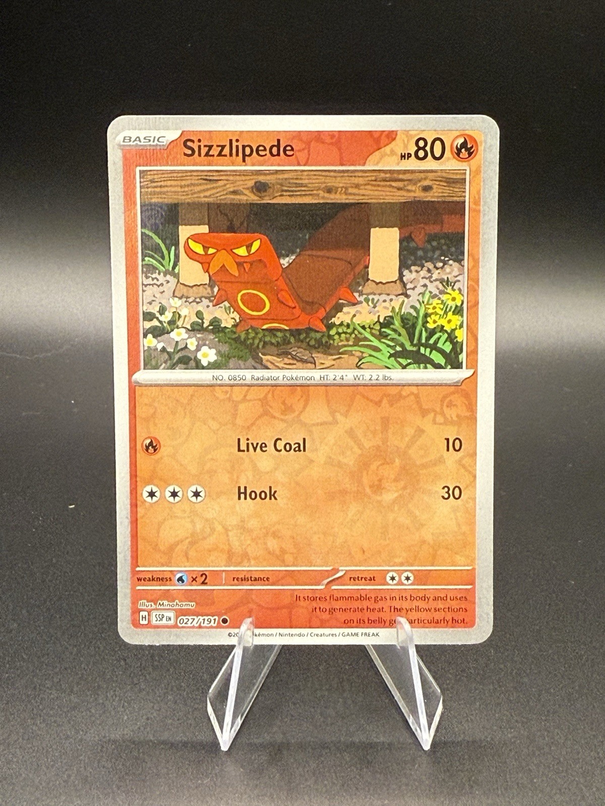 Sizzlipede 027/191 Surging Sparks 2024 Reverse Holo Pokemon Card Near Mint NM