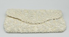 Hand Made Bridal White Beaded Wedding Evening / Clutch made in Hong Kong 599