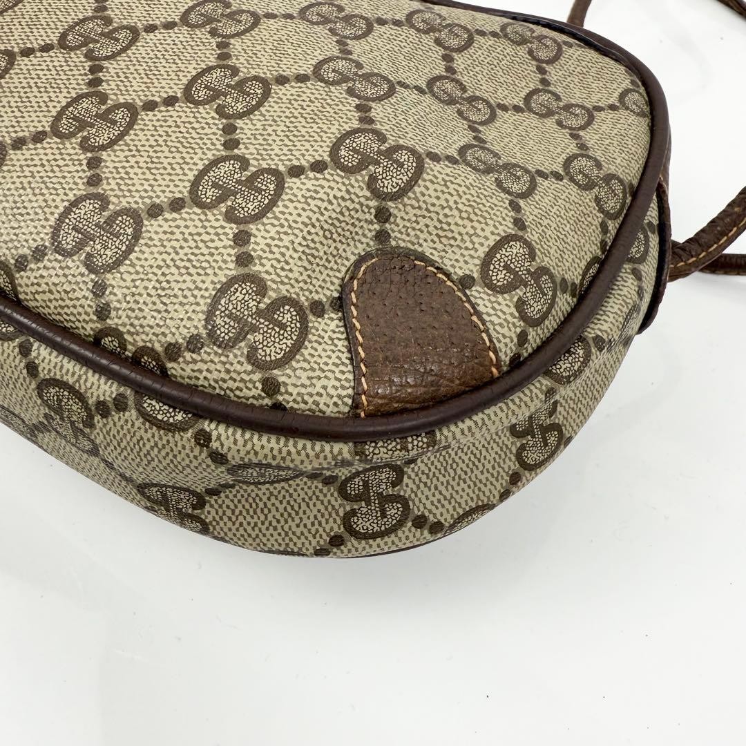 GUCCI Mini Shoulder Bag GG Supreme Sherry Line Beige PVC Leather Authentic thumbnail 8