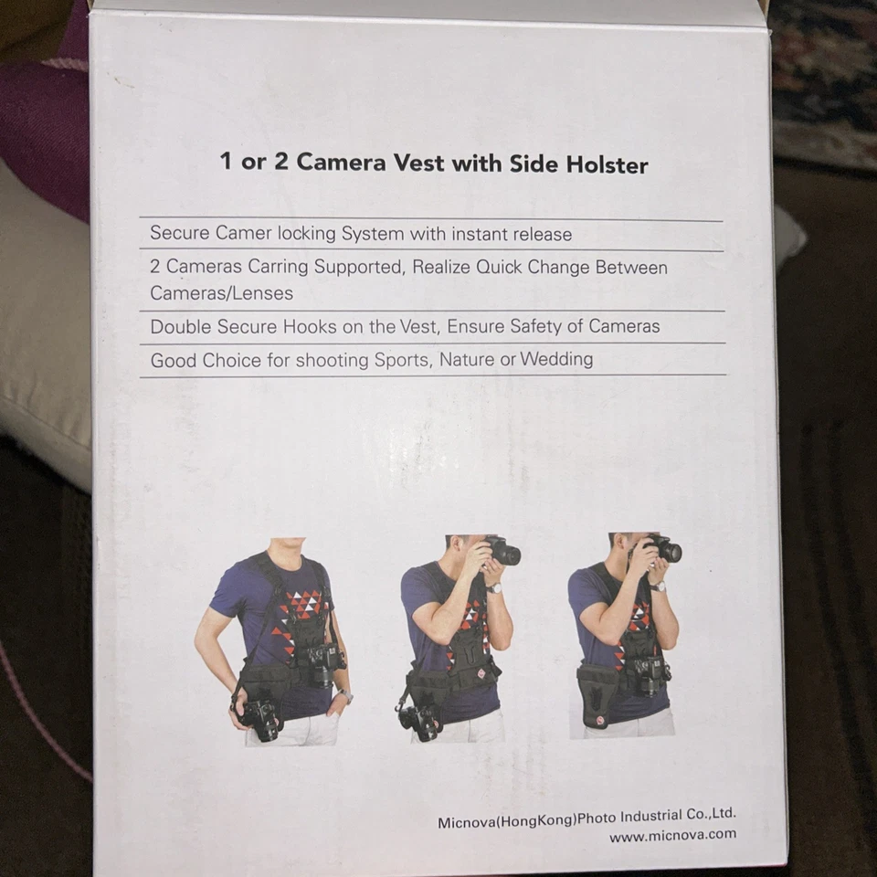 Micnova MQ-MSP01 Multi Cámara Transporte Pecho Arnés Sistema Chaleco Canon Nikon Foto 2 de 4