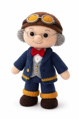 Roy molliger brauner Comedian Strickmuster nur 25 cm groß Teddy