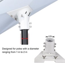 Pipe Adapter Pole Mount for Starlink Standard 4/4X/Gen3, Adjustable Pole White