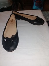 SAM EDELMAN Ballet Flat "Flora" Soft Leather Structured Back Bow Charms 6 AS IS