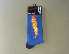 1 Pair Officially Licensed Hot Wheels Crew Socks, Shoe Size: 9-13, New With Tags