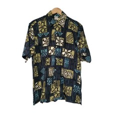 Vintage Go Barefoot Hawaiian Shirt Men's Size Size M Made In USA Rayon/Cotton