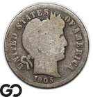 1905-O Barber Dime, Micro-o, Better Date Variety