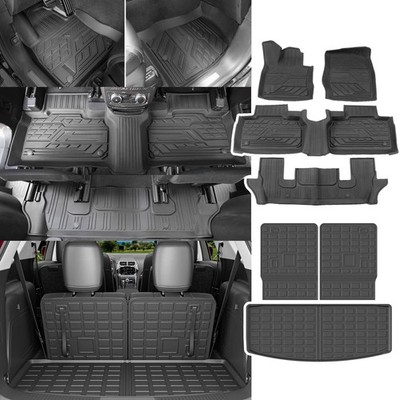 powoq Floor Mat Compatible with 2020-2026 Ford Explorer 6&7 Seats Cargo Liner