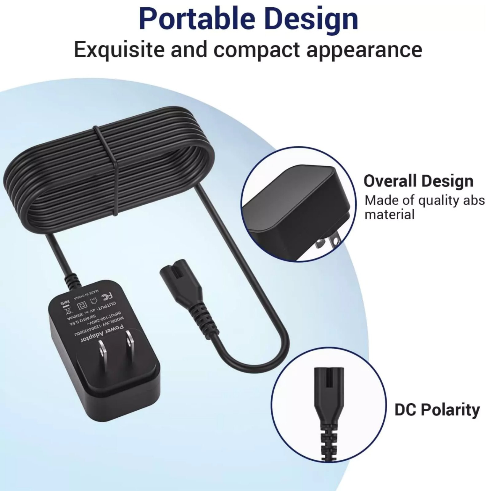 Replacement Charger Cord For Wahl Cordless Magic Clip 8148/8504/2245/8591/8509