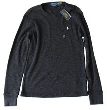 Polo Ralph Lauren Waffle Knit Sweater Men's Size M Black Heather Slim Fit NWT