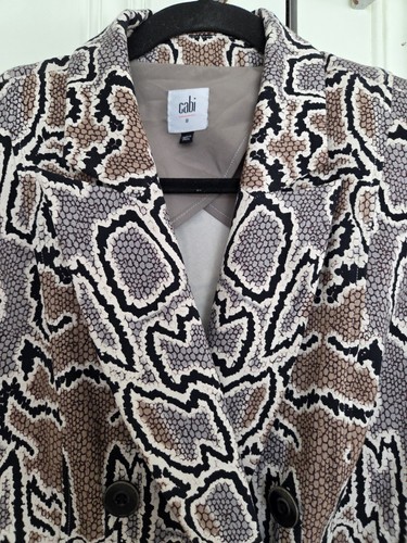 Cabi size 10 Blazer Python Snake Print Jacket Long Sleeve Double Breasted 3733 - 第 3/12 張圖片