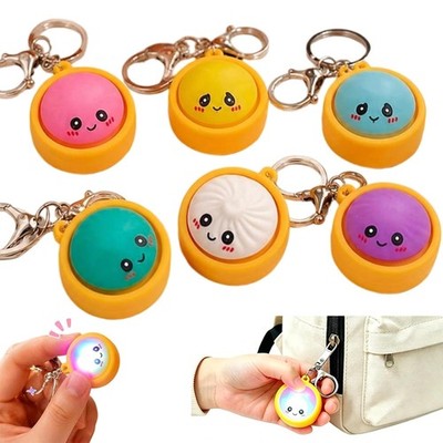 6Pcs Mini Glowing Dumpling Keychain Fidget Toy Stress Relief Clicker Quiet Toy