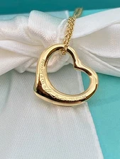 Tiffany & Co. Elsa Peretti Open Heart Pendant in 18k Gold - 16" Necklace
