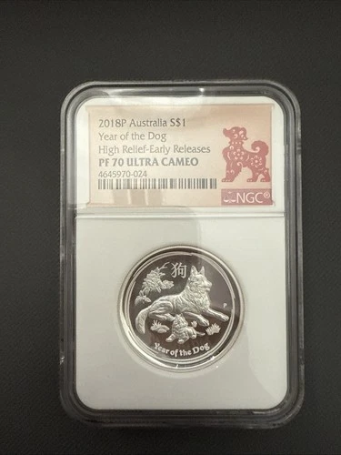 2018-P Australia $1 Dog PF70 UC NGC High Relief Silver Coin ER