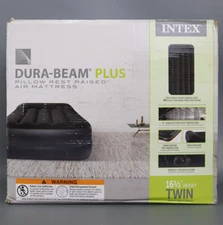 Intex Dura Beam Plus Pillow Raised Airbed Mattress with Built in Pump Twin Size