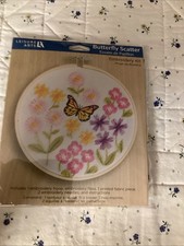 Embroidery Kit Butterfly Scatter New  Sealed 6  Hoop Leisure Arts Brand
