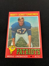MARTY SCHOTTENHEIMER ROOKIE 1971 TOPPS  PATRIOTS EX #3 FOOTBALL CARD !. rookie card picture
