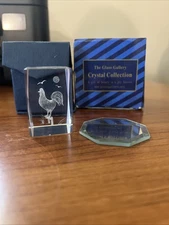 The Glass Gallery Crystal Collection Etched Rooster