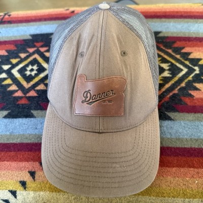Danner Baseball Cap Hat Snap Back Black Brown Script Adjustable