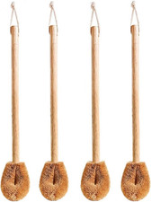 Toilet Brush 20 Pack , Natural Coconut Fibre Toilet Bowl Brush, Wood Handle Cle