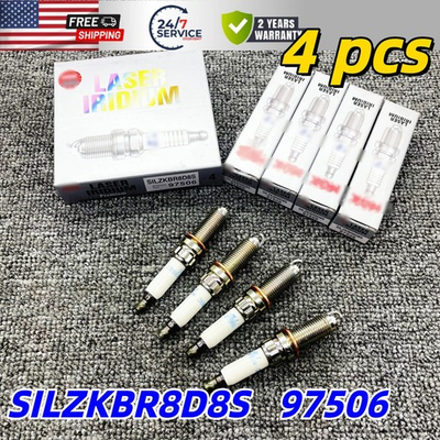 #ad NEW 4PCS Laser Iridium Spark Plugs For NGK BMW 12120039664 97506 SILZKBR8D8S US $18.31