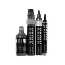Krink Super Black Permanent Ink Marker Set - Bold and Opaque Fine A... Fast Ship