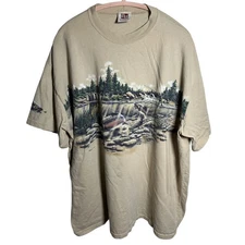 Art Unlimited Fishing Double-sided Wraparound Graphic T-Shirt Size 3XL XXXL