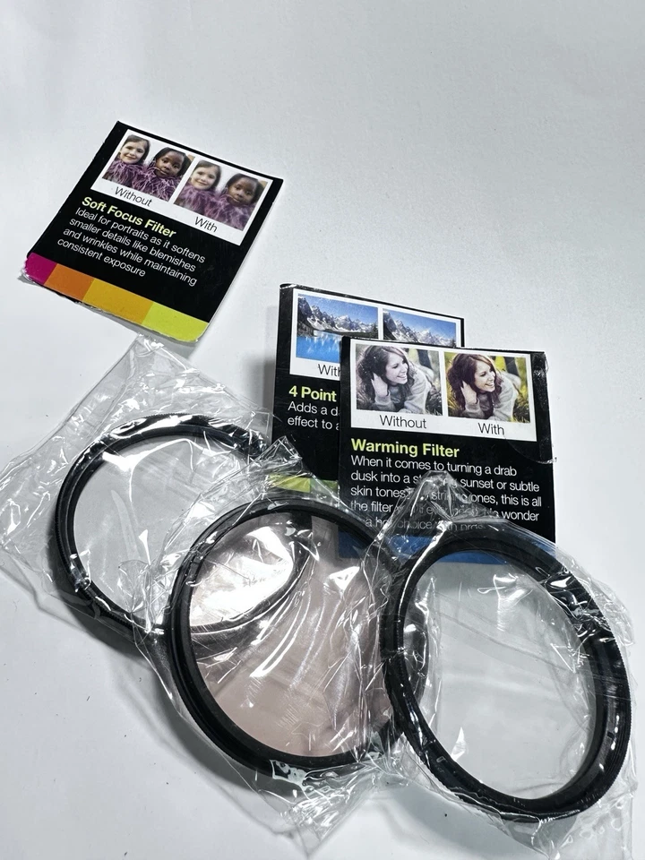 Polaroid 55mm Soft Focus, 4X Star, And Warming Filter Kit FOR LENS - MINT - Image 2 of 4