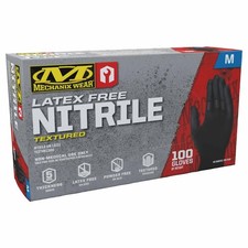Black Mechanix Heavy Duty 5-Mil Latex-Free Nitrile Textured Gloves MEDIUM