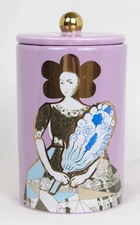 Lauren McIntosh Anthropologie Jar + Lid Lavender Queen ~6” Décor  *NO Candle*