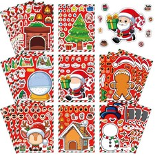 8 PCs Christmas Sticker Set Santa Reindeer Gingerbread Holiday Scrapbook Decor
