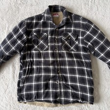 Wrangler Mens Fleece Sherpa Lined Flannel Jacket Sz S Plaid Shacket