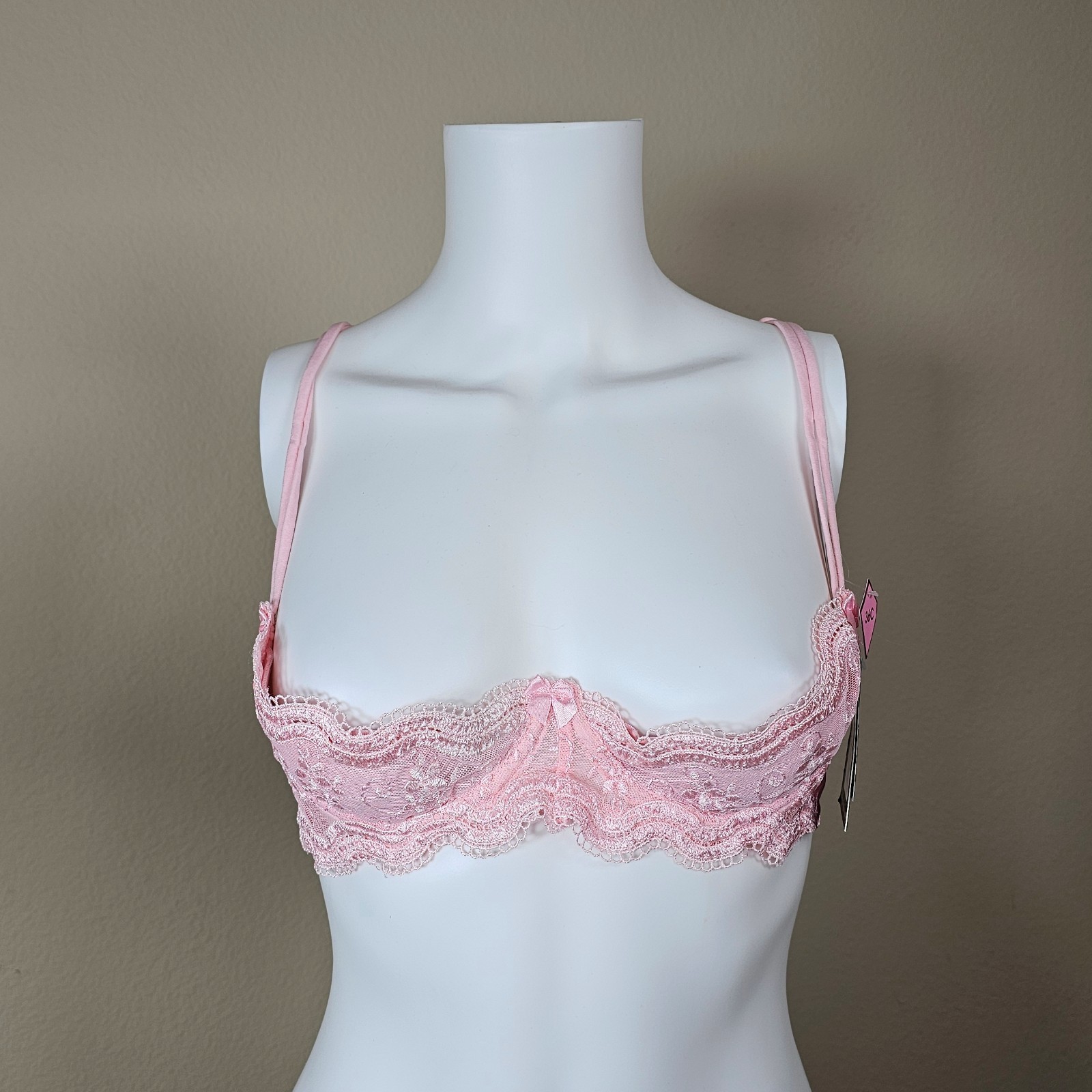 Be Wicked Pink Open Cup Cupless Underwire Lace Shelf Bra